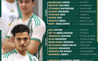 دورة الجزائر الدولية لأقل من 20 سنة: الناخب الوطني يستدعي 26 لاعبا